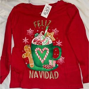 The Children’s Place Feliz Navidad long sleeve shirt size 4